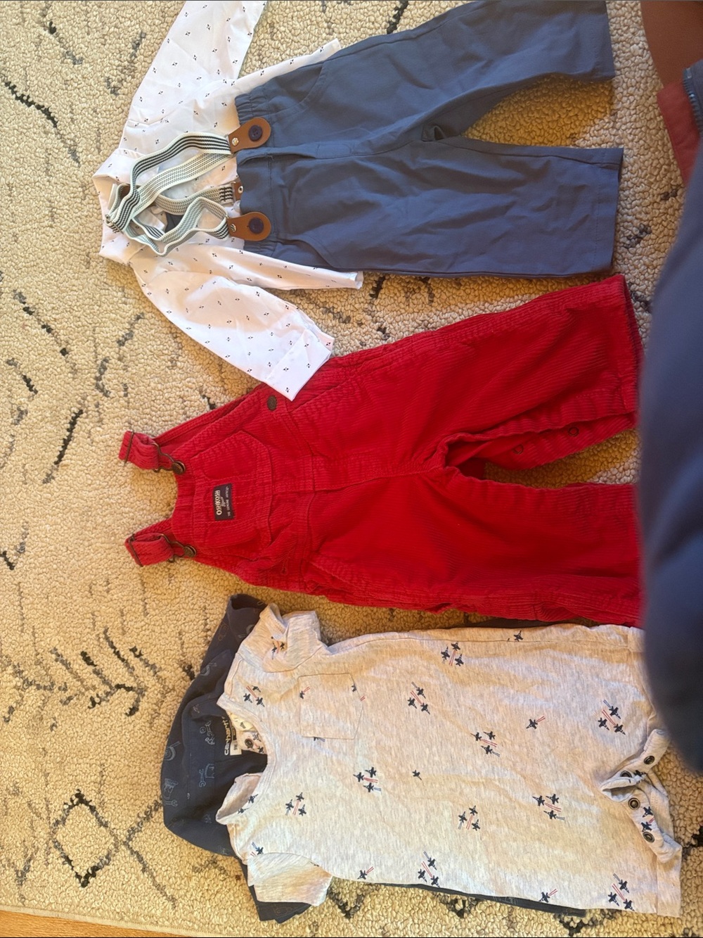 Osh josh Red Corduroy Overalls for Kids - Classic Comfort/ 2 rompers pant set